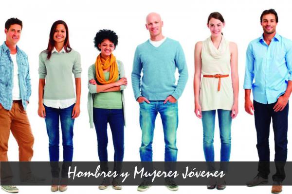 Jóvenes hombres y mujeres