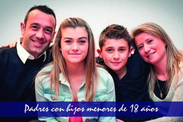 Padres con hijos menores de 18 años